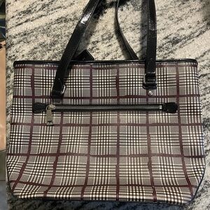 Plaid Women's Tote Bag - Black and Brown